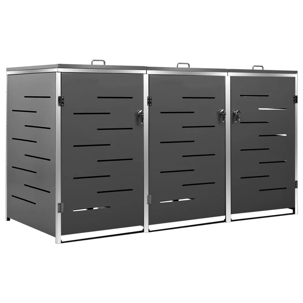 VidaXL - Mülltonnenbox edelstahl, One Size, Grau