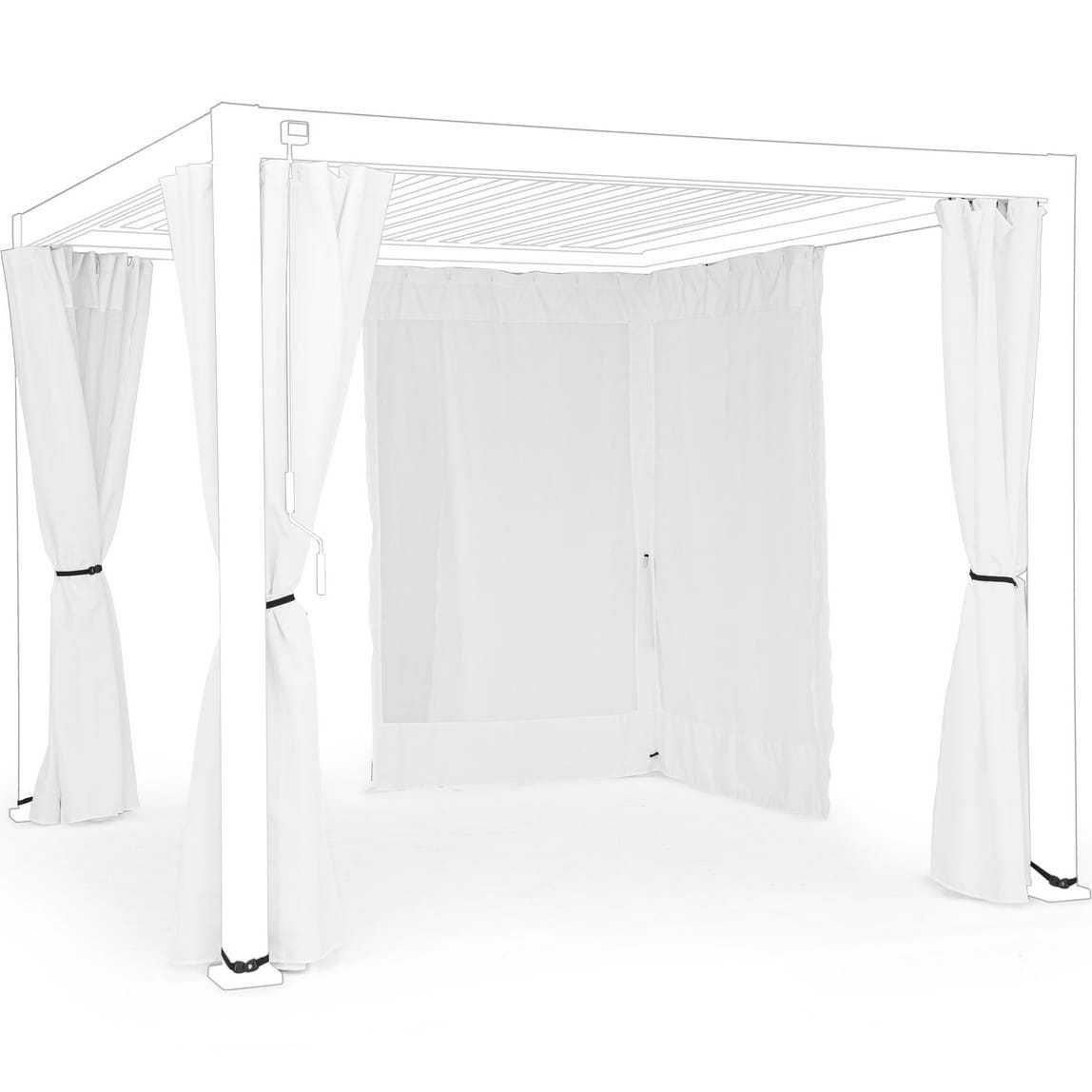 mutoni Filet de rideau pour gazebo Ocean blanc 300x300 (lot de 4)  