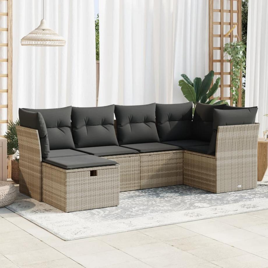 VidaXL set di divani da giardino Polirattan  
