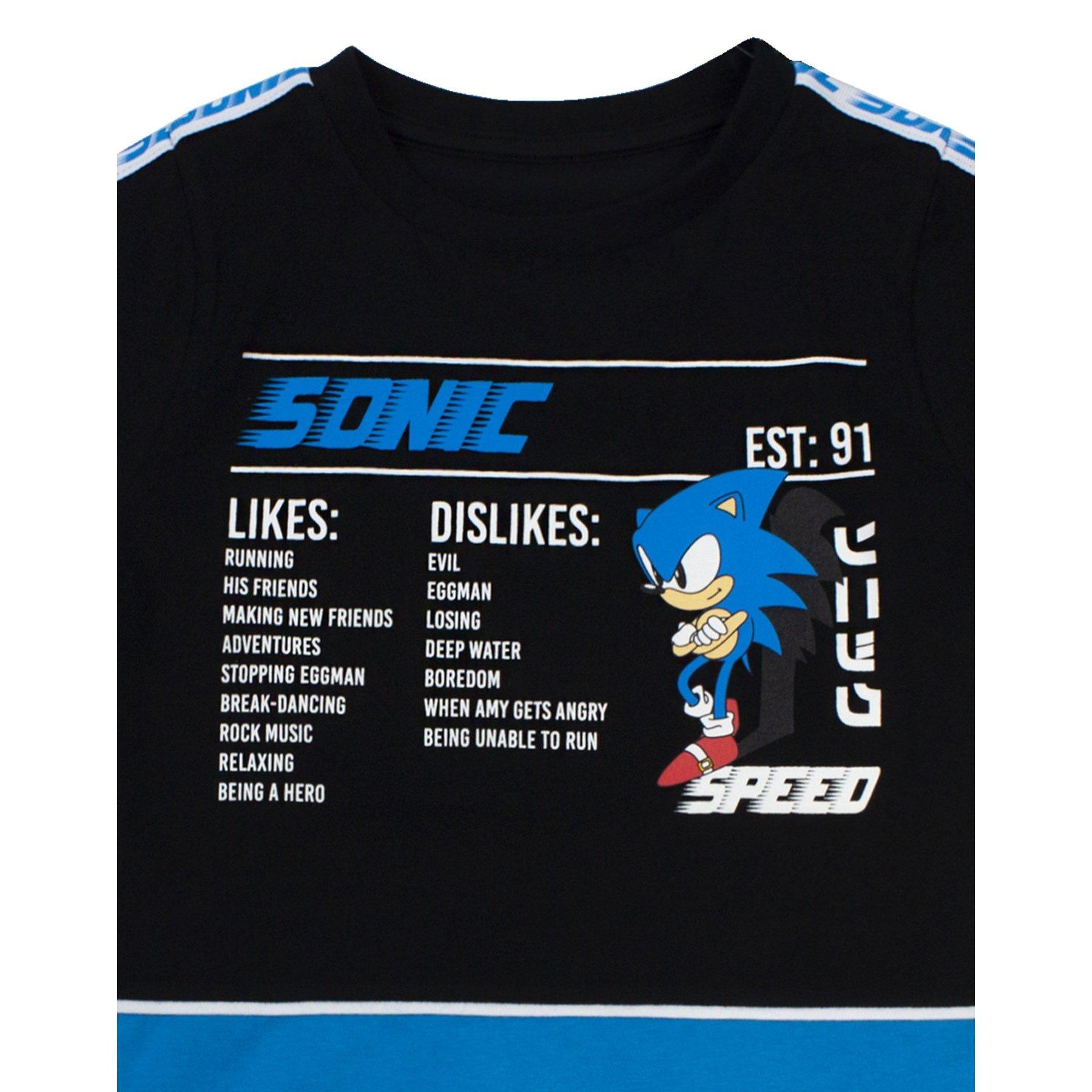 Sonic The Hedgehog  Tshirt GAMING STATISTICS 