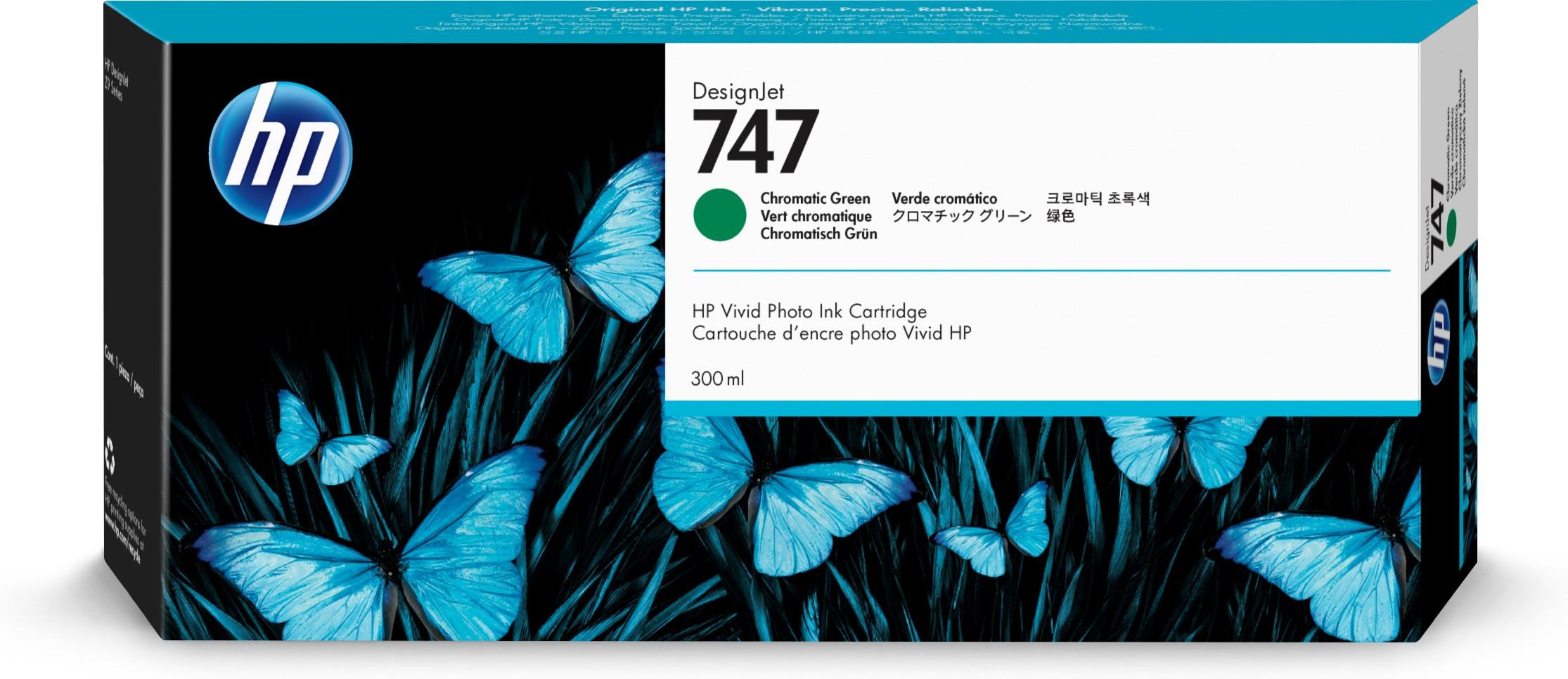 HEWLETT PACKARD  HP Tintenpatrone 747 chrom.green P2V84A DesignJet Z9+ 300ml 