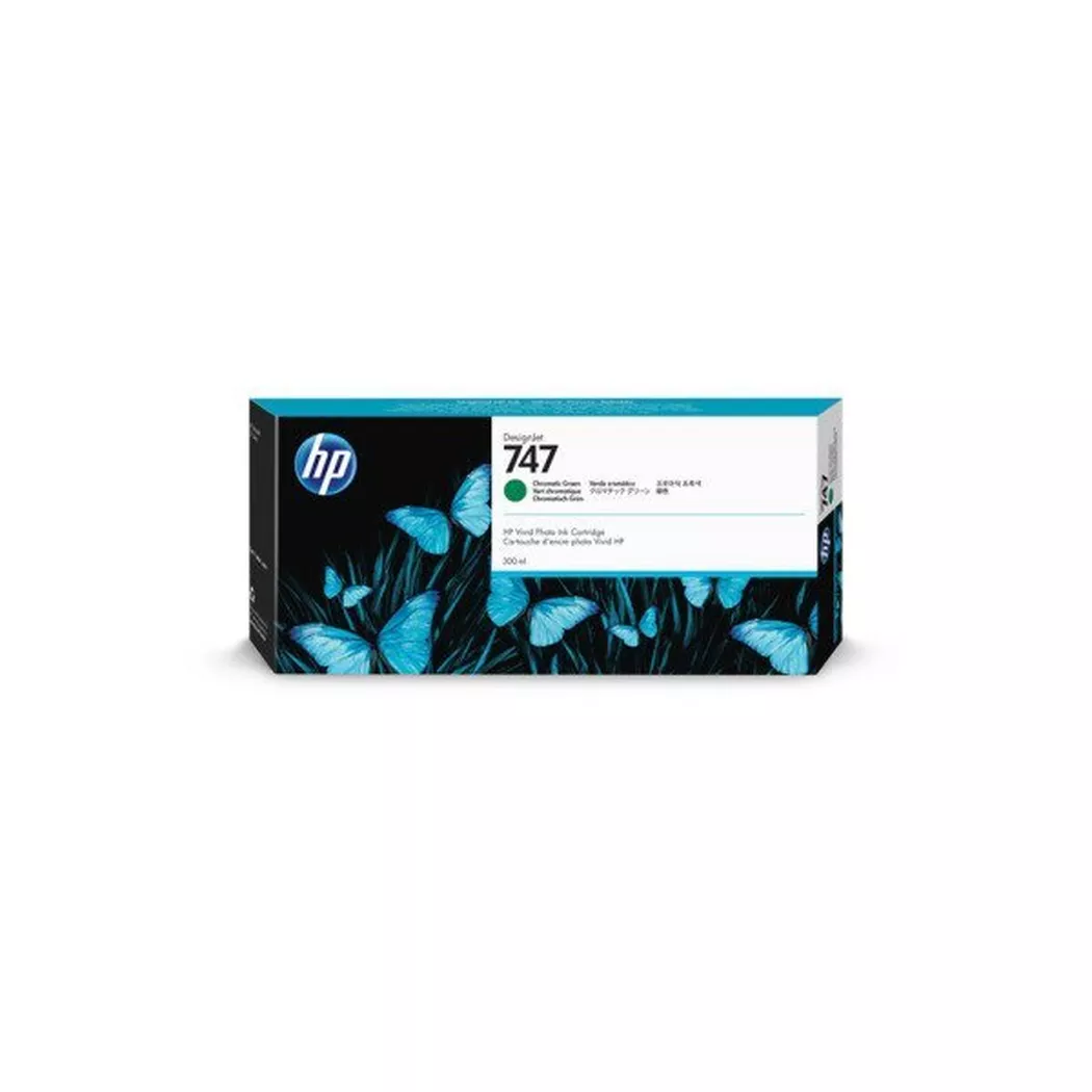 Hewlett-Packard – HP Tintenpatrone 747 chrom.green P2V84A DesignJet Z9+ 300ml, One Size