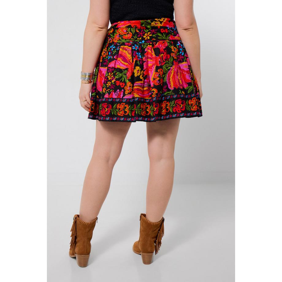 Joe Browns Mini-Jupe Imprimé Floral avec Ceinture à Nœud  