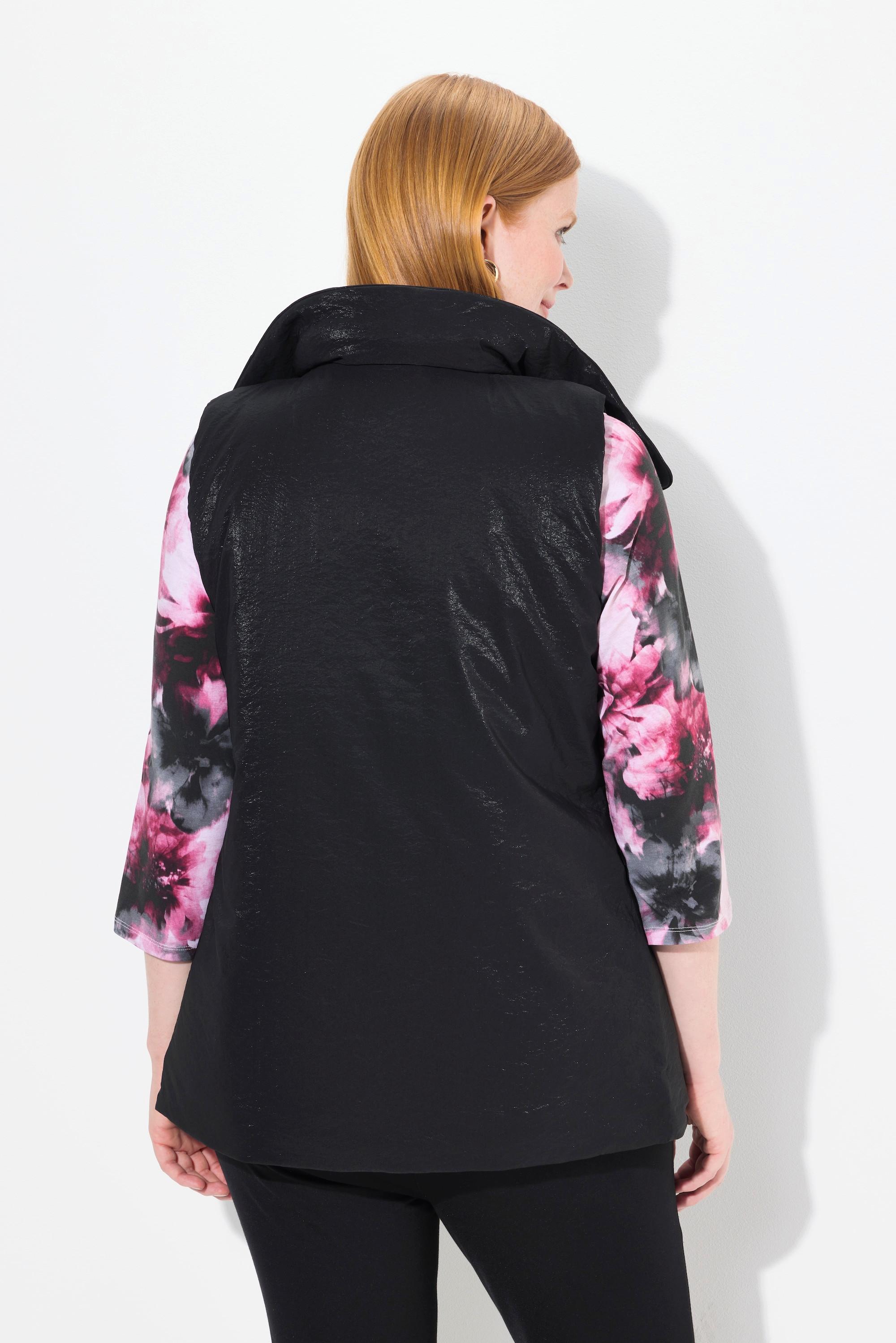 Ulla Popken Gilet à Fermeture Décorée Col Montant  