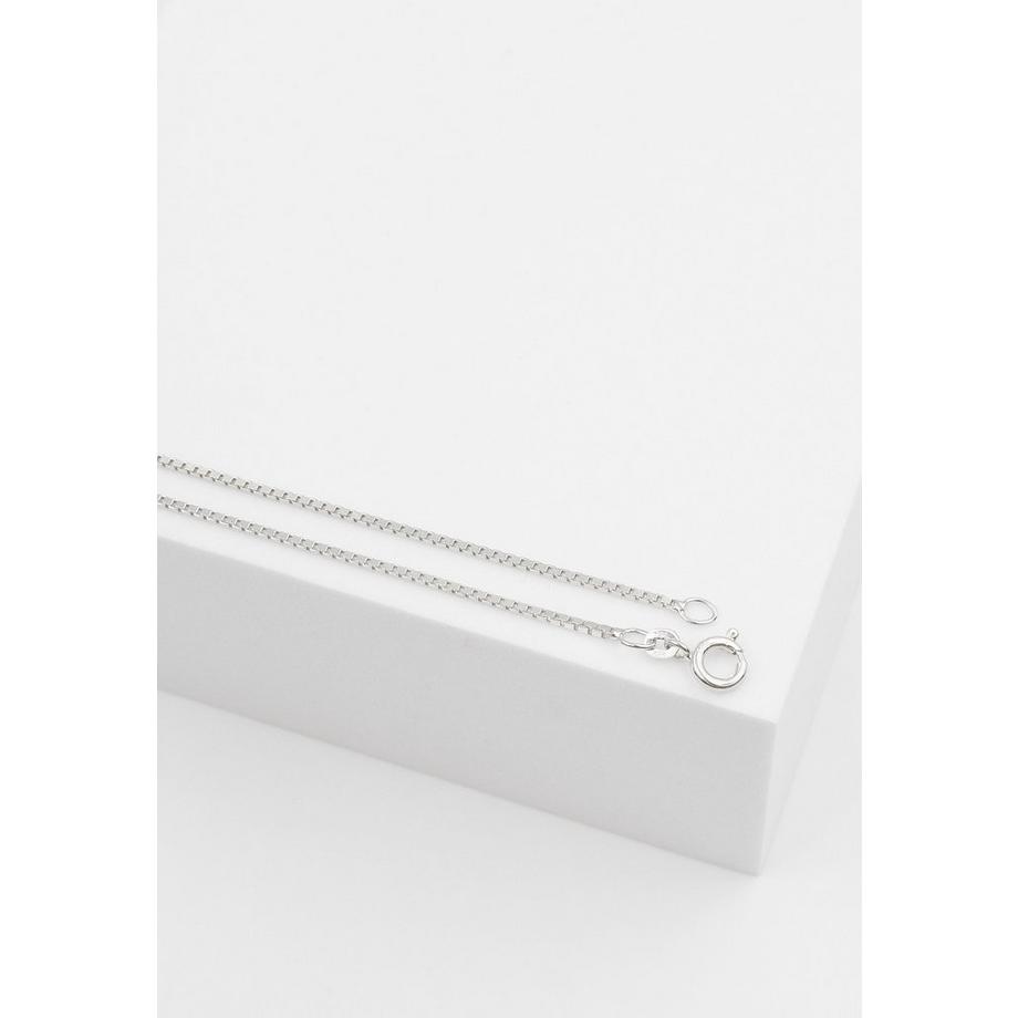 MUAU Schmuck  Collier or blanc chaine vénitienne 585, 1,1mm, 42cm 