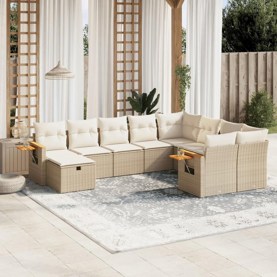 VidaXL Ensemble de canapés de jardin rotin synthétique  