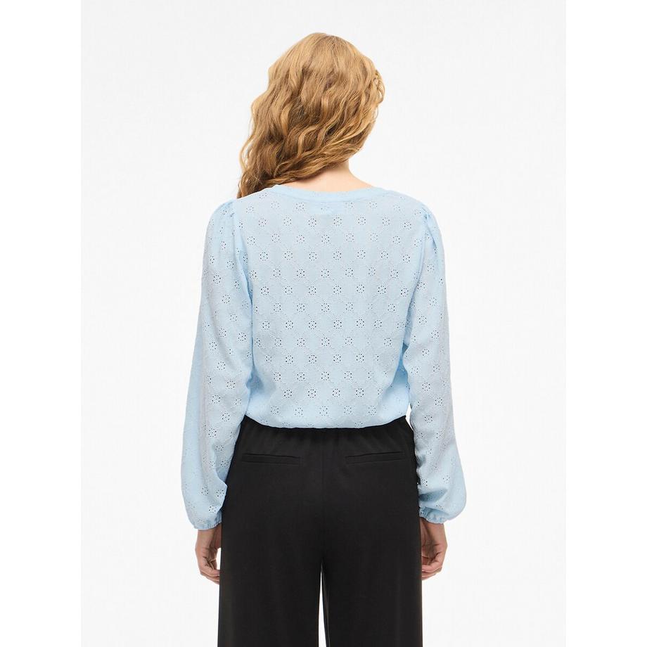 VILA Shirt mit Lochmuster  