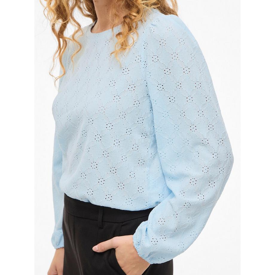 VILA Shirt mit Lochmuster  