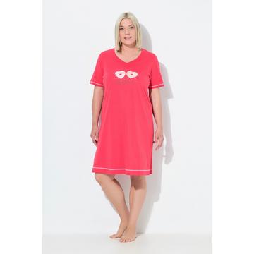 Camicia da notte con dolcetti, scollo a cuore e mezze maniche