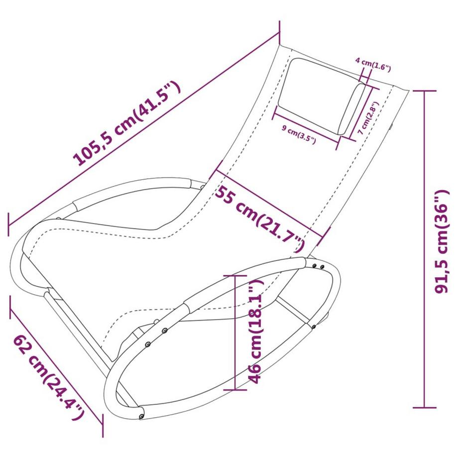 VidaXL lettino prendisole Tessuto  