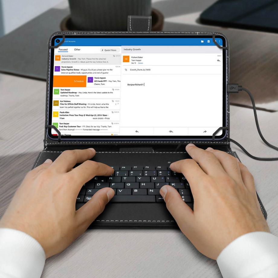 Avizar  10'' Tablet Hülle mit AZERTY Tastatur 