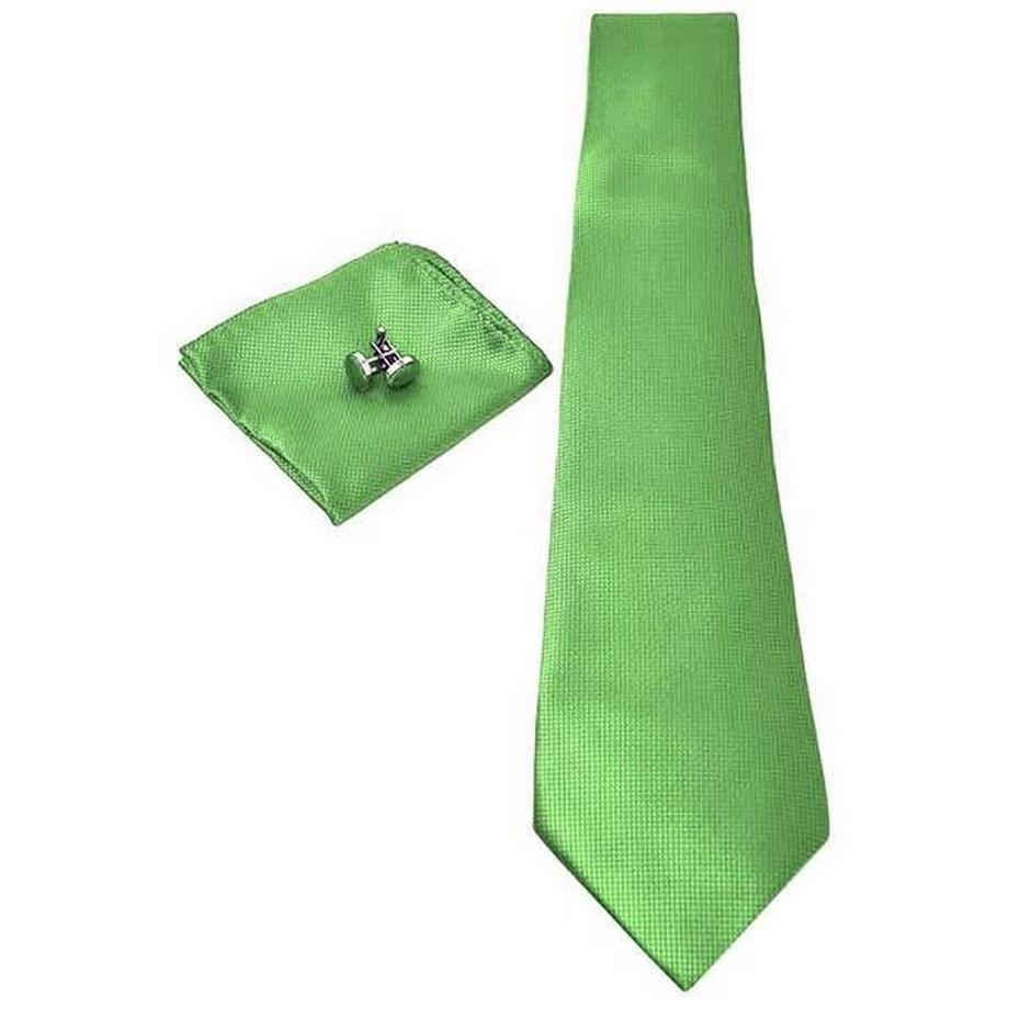 B2X Krawatte Einstecktuch Manschettenknöpfe Set  