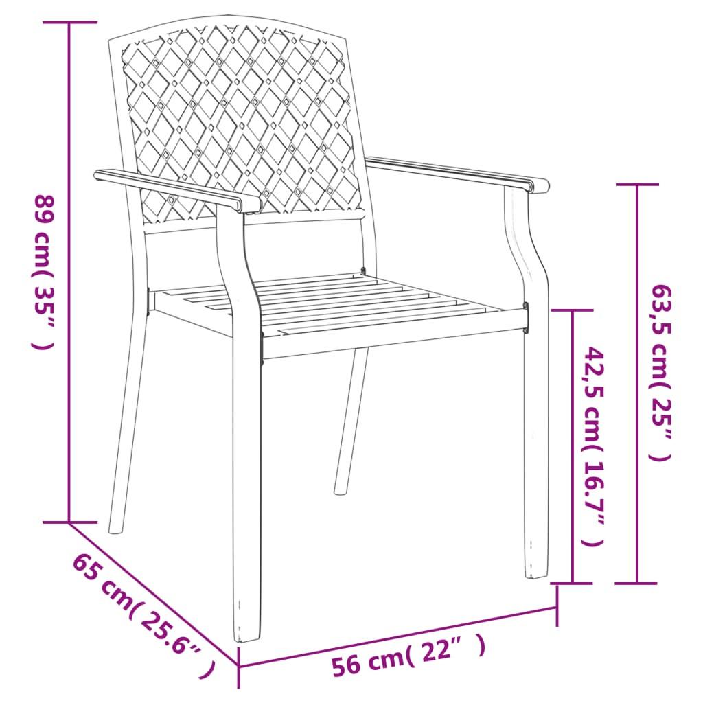 VidaXL set da pranzo da giardino Acciaio  