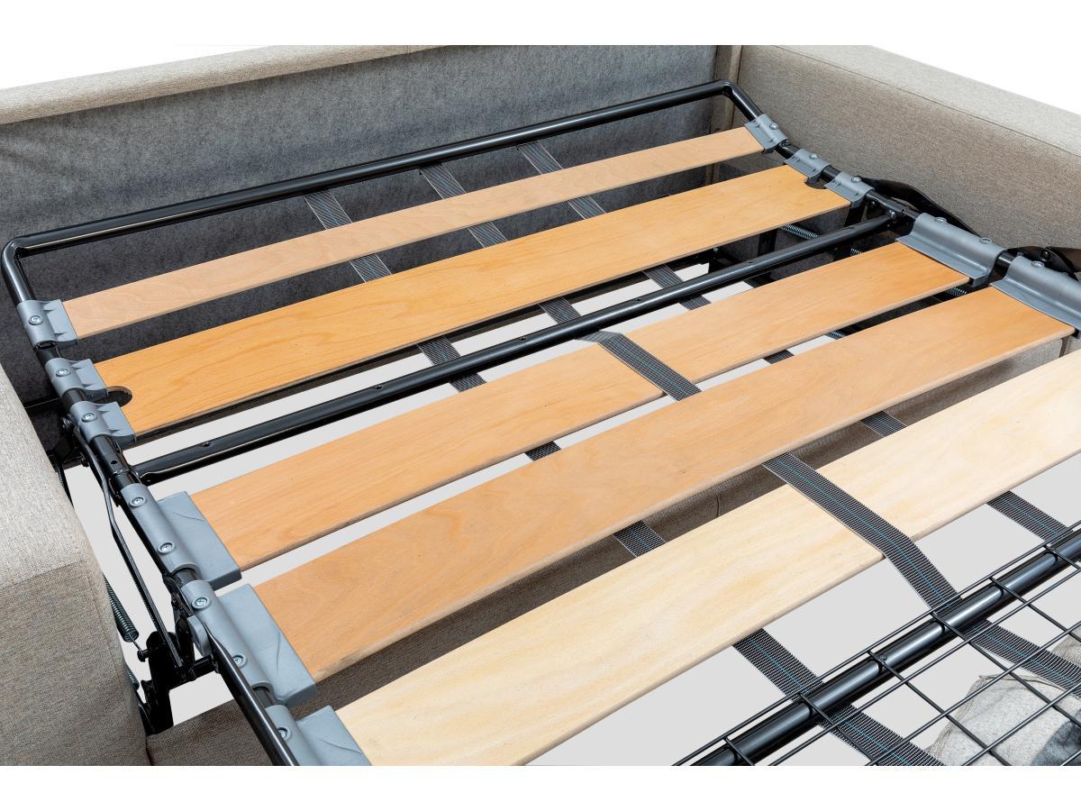 Vente-unique Schlafsofa 4Sitzer Tannengrün Liegefläche mit Lattenrost mit breiten LattenMatratze CALIFE  