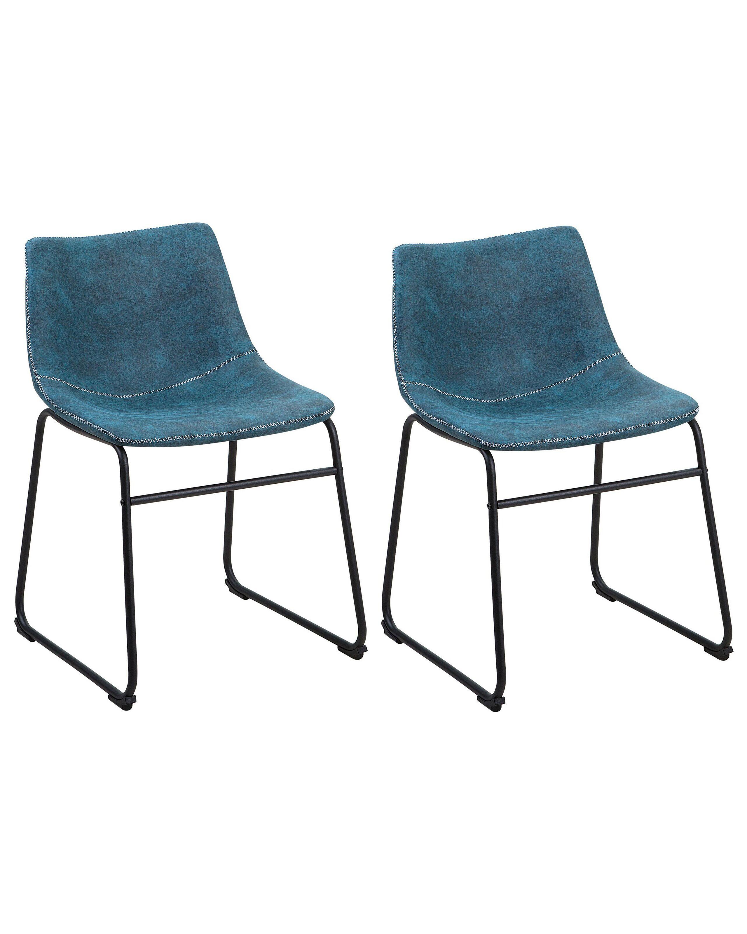 Beliani Esszimmerstuhl 2er Set aus Stoff Modern BATAVIA  