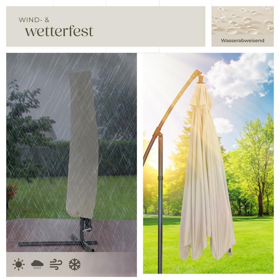 Tectake Sonnenschirm Ciccio Ø 350 cm leichtgängiger Mechanismus  