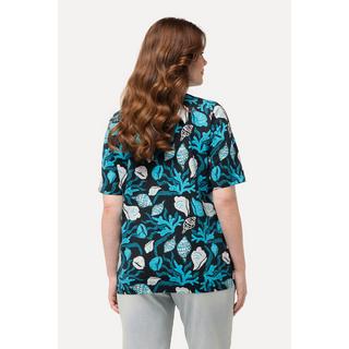 Ulla Popken  T-shirt classica con design a tema marittimo, scollo a girocollo e mezze maniche 