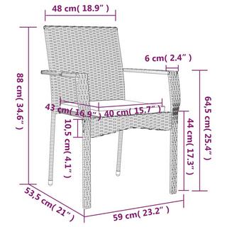 VidaXL set da pranzo da giardino Polirattan  