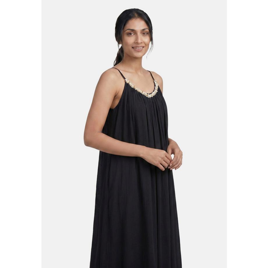 Roberta Rossi Vestito slip con scollo decorato  