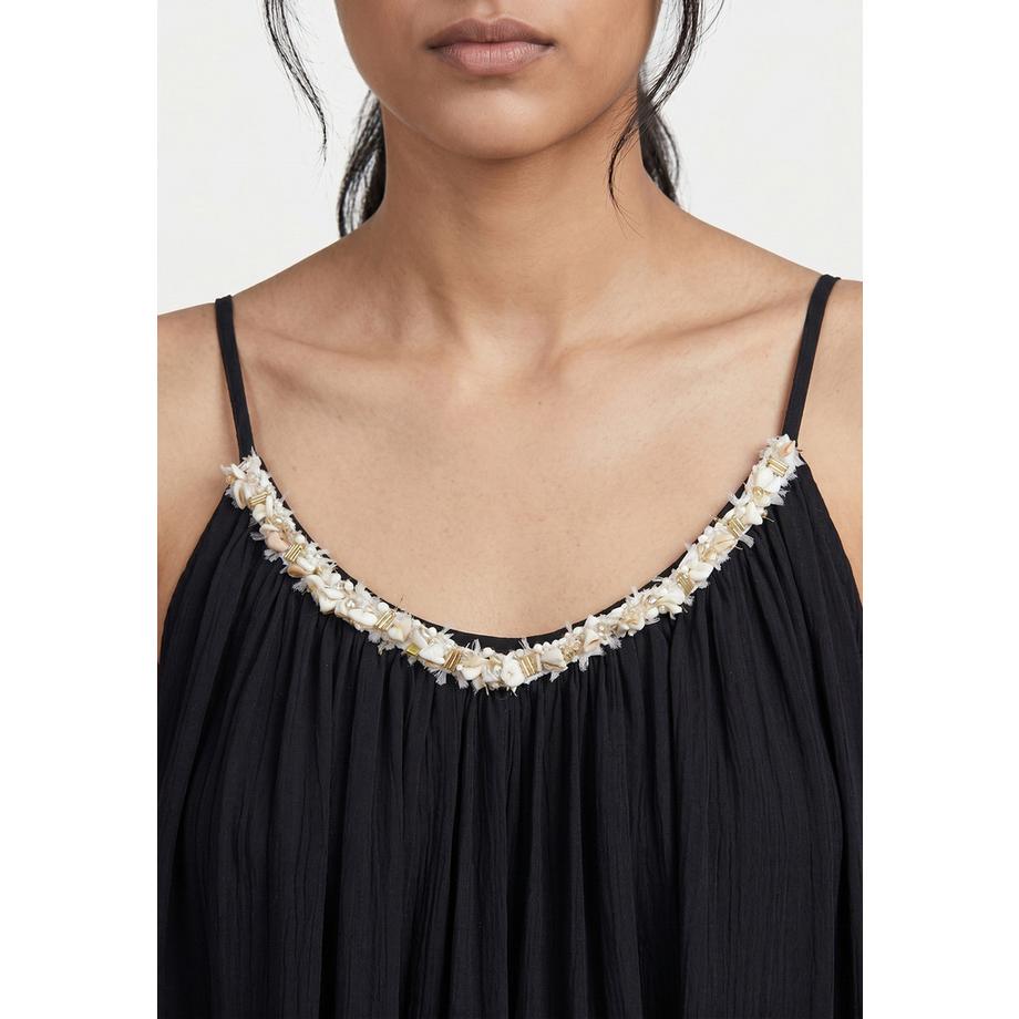Roberta Rossi Vestito slip con scollo decorato  