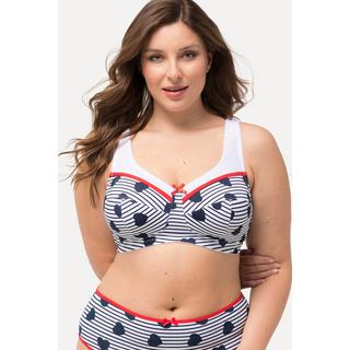 Ulla Popken  Soutien-gorge de maintien, sans armatures, imprimé cœurs/rayures - bonnet C-D 