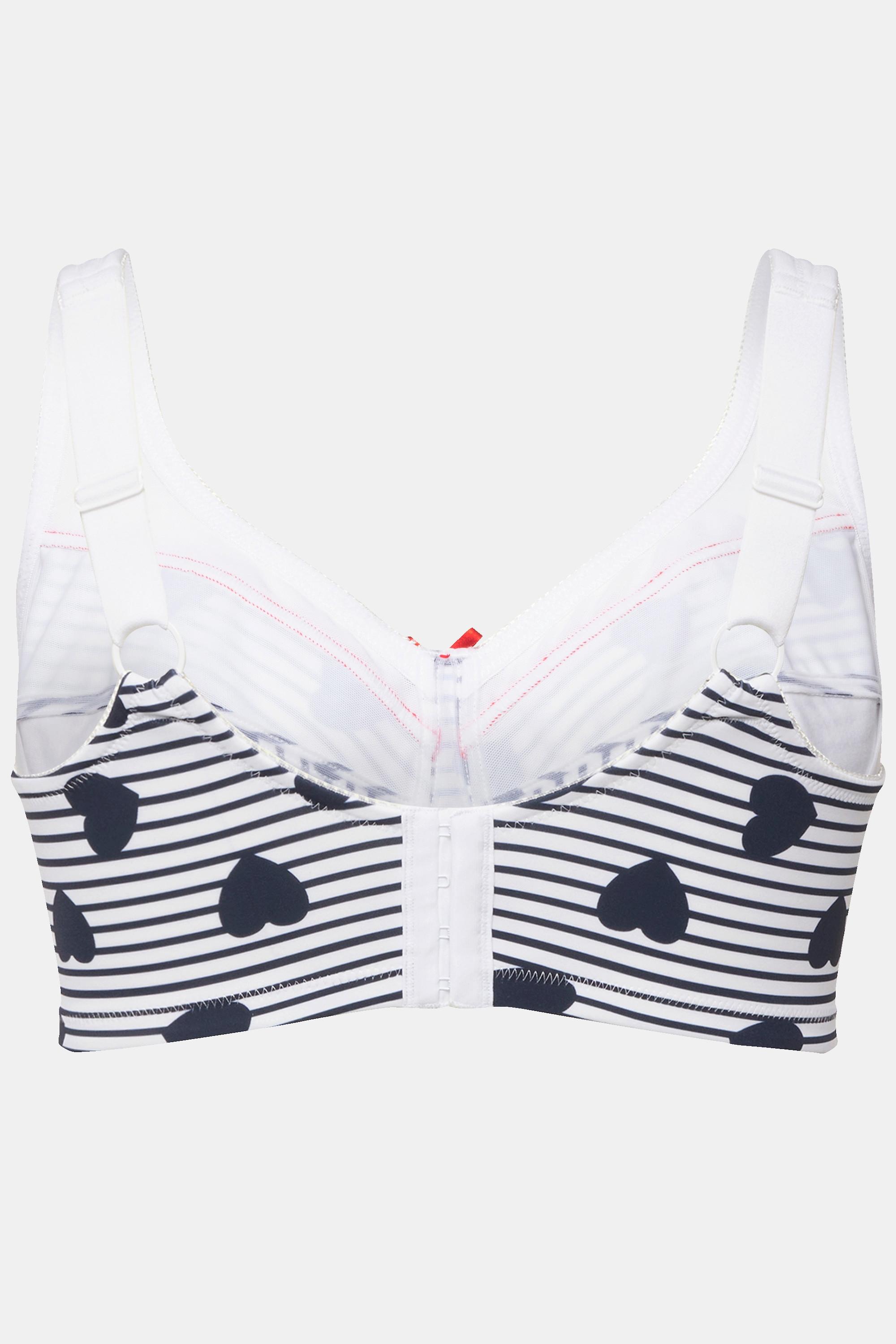 Ulla Popken Reggiseno Sostenitivo Cuori Righe senza Ferretto  