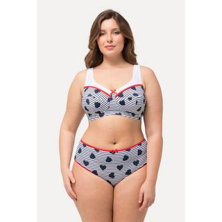 Ulla Popken  Soutien-gorge de maintien, sans armatures, imprimé cœurs/rayures - bonnet C-D 