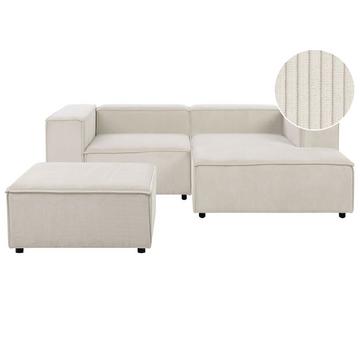 Linksseitiges Ecksofa mit Ottomane aus Cord Modern ARDAL