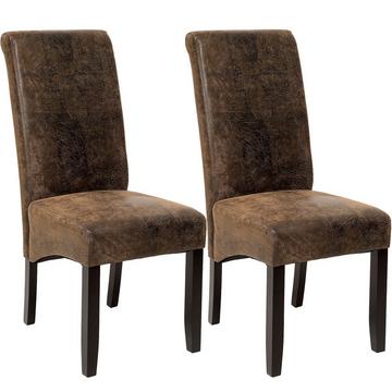 Lot de 2 chaises aspect cuir