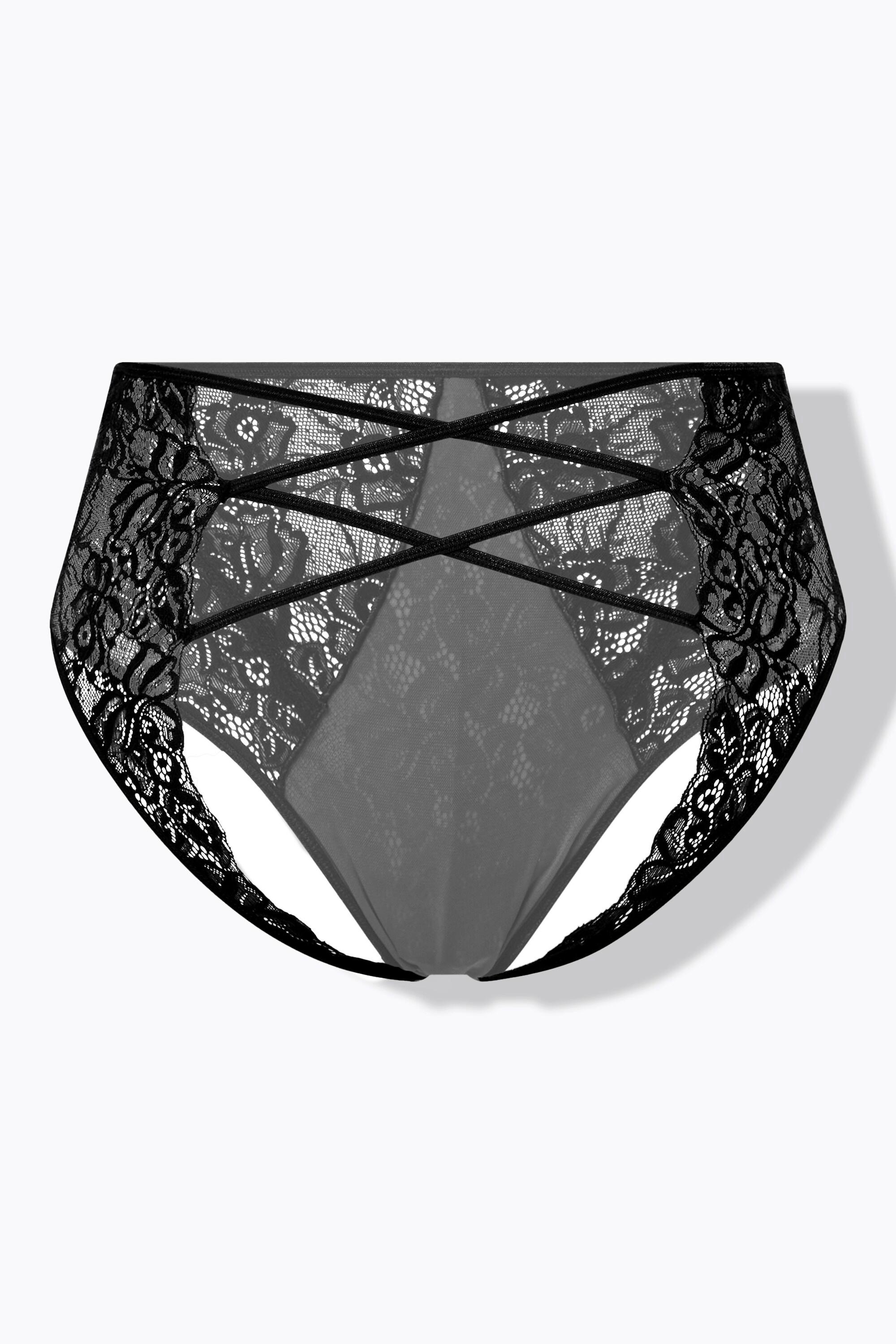 Ulla Popken Culotte Taille Haute Ouvert Lanières Croisées  