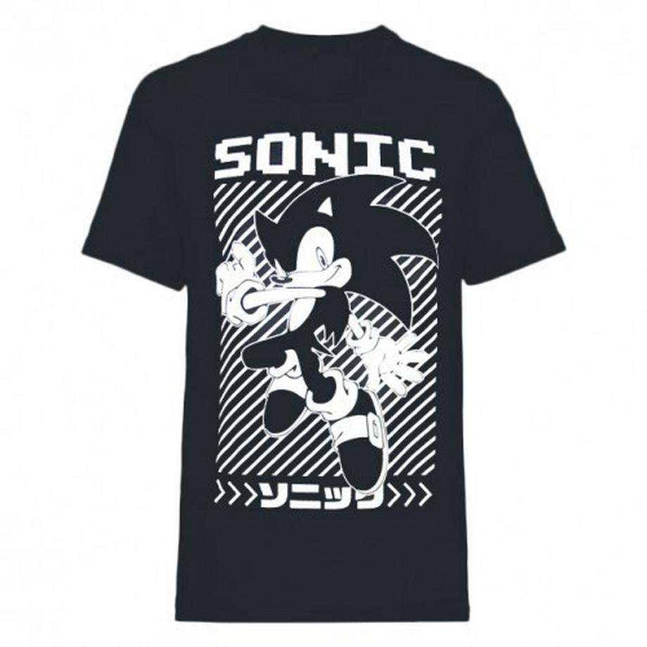 Sonic The Hedgehog Sonic The Hedgehog Gestreiftes Grafik-Print T-Shirt  