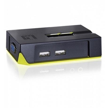 LevelOne  KVM-0222 switch per keyboard-video-mouse (kvm) Nero, Verde 