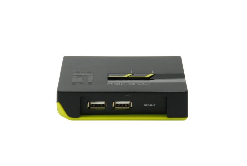 LevelOne  KVM-0222 switch per keyboard-video-mouse (kvm) Nero, Verde 