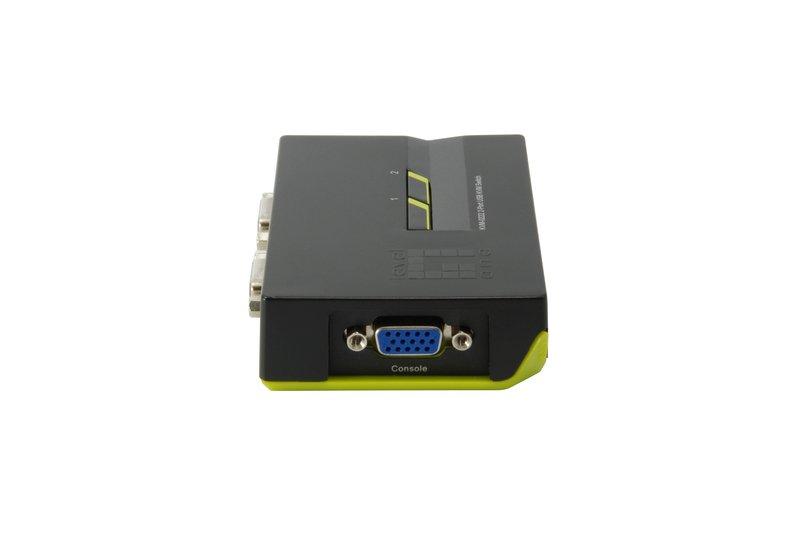 LevelOne  LevelOne KVM-0222 commutateur écran, clavier et souris Noir, Vert 