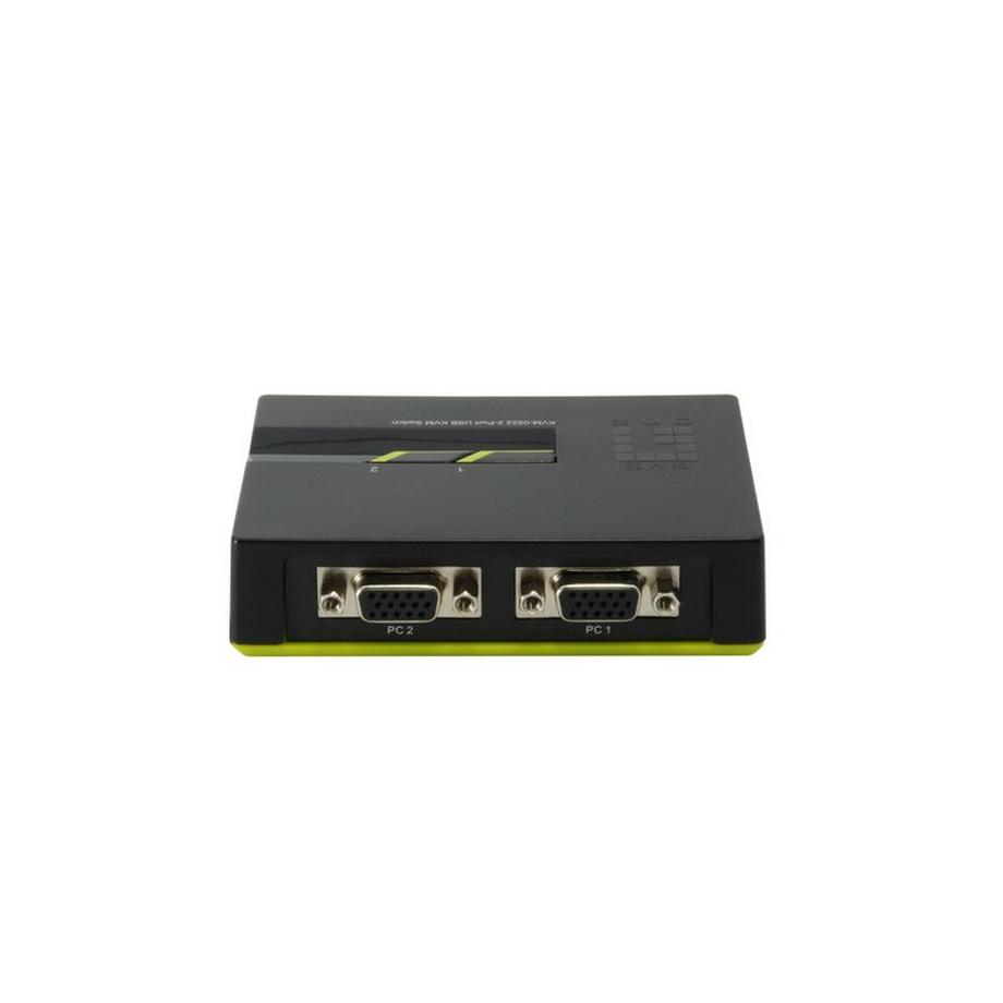 LevelOne  KVM-0222 switch per keyboard-video-mouse (kvm) Nero, Verde 