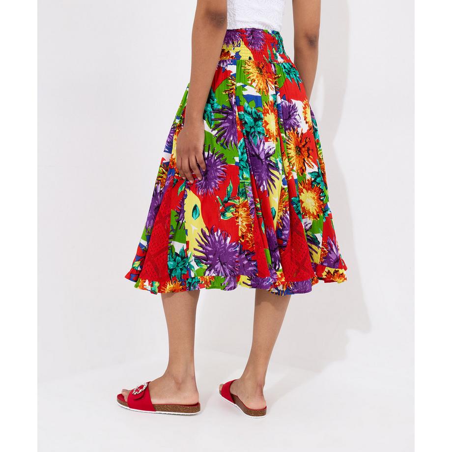 Joe Browns Gonna Midi Floreale Luminosa con Godet  