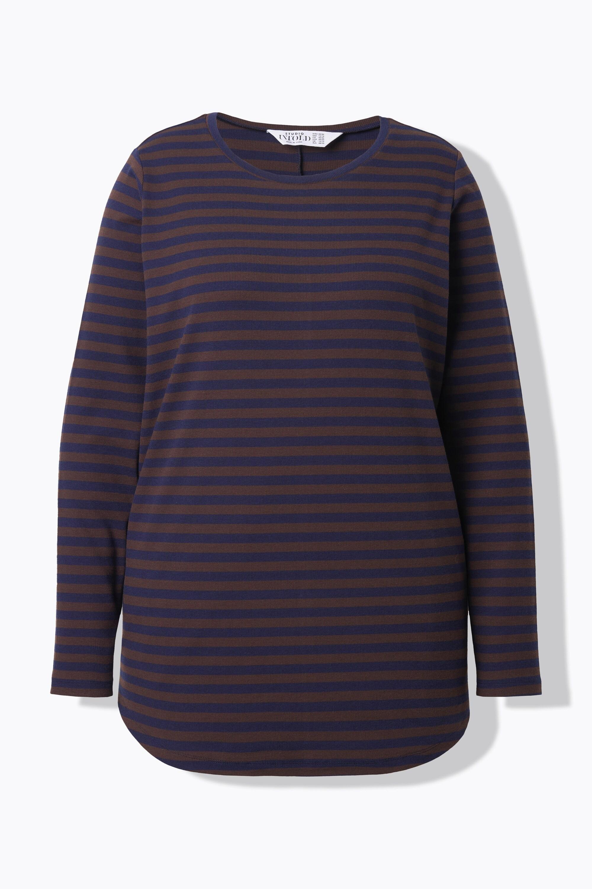 Studio Untold Ringelshirt Wide Shape Rippjersey Langarm  