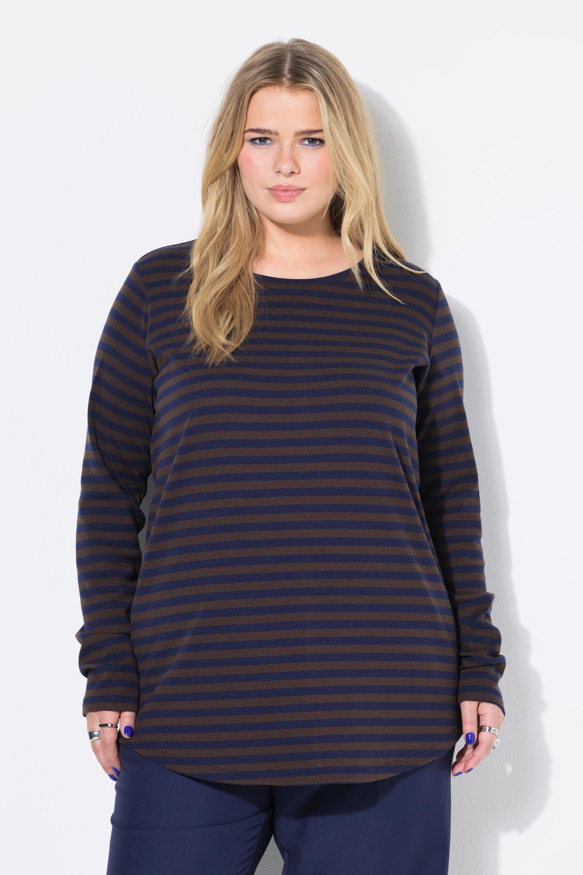 Studio Untold Ringelshirt Wide Shape Rippjersey Langarm  