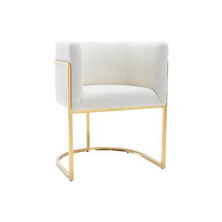 PASCAL MORABITO Stuhl mit Armlehnen - Bouclé-Stoff & Metall - Weiß & Goldfarben - PERIA von Pascal MORABITO  