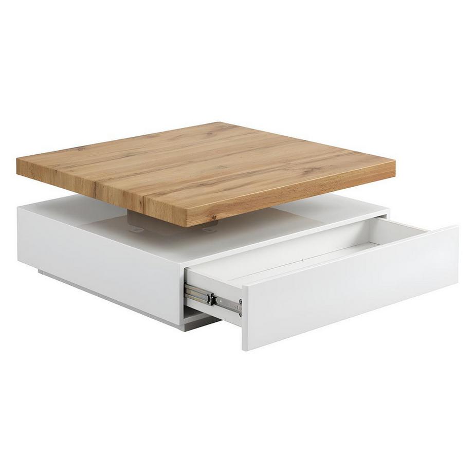 Vente-unique Couchtisch mit drehbarer Tischplatte MDF Eiche KYRIA  