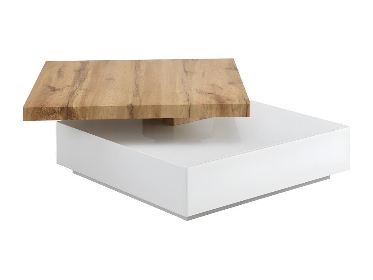 Vente-unique Table basse KYRIA 1 Tiroir Plateau pivotant MDF  chêne  