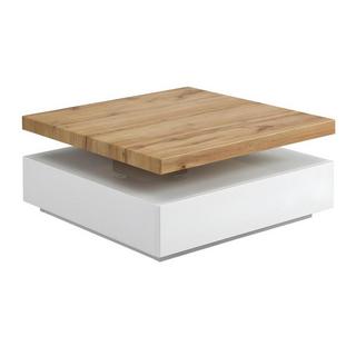 Vente-unique Table basse KYRIA 1 Tiroir Plateau pivotant MDF  chêne  