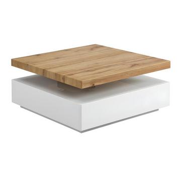 Table basse KYRIA 1 Tiroir Plateau pivotant MDF  chêne