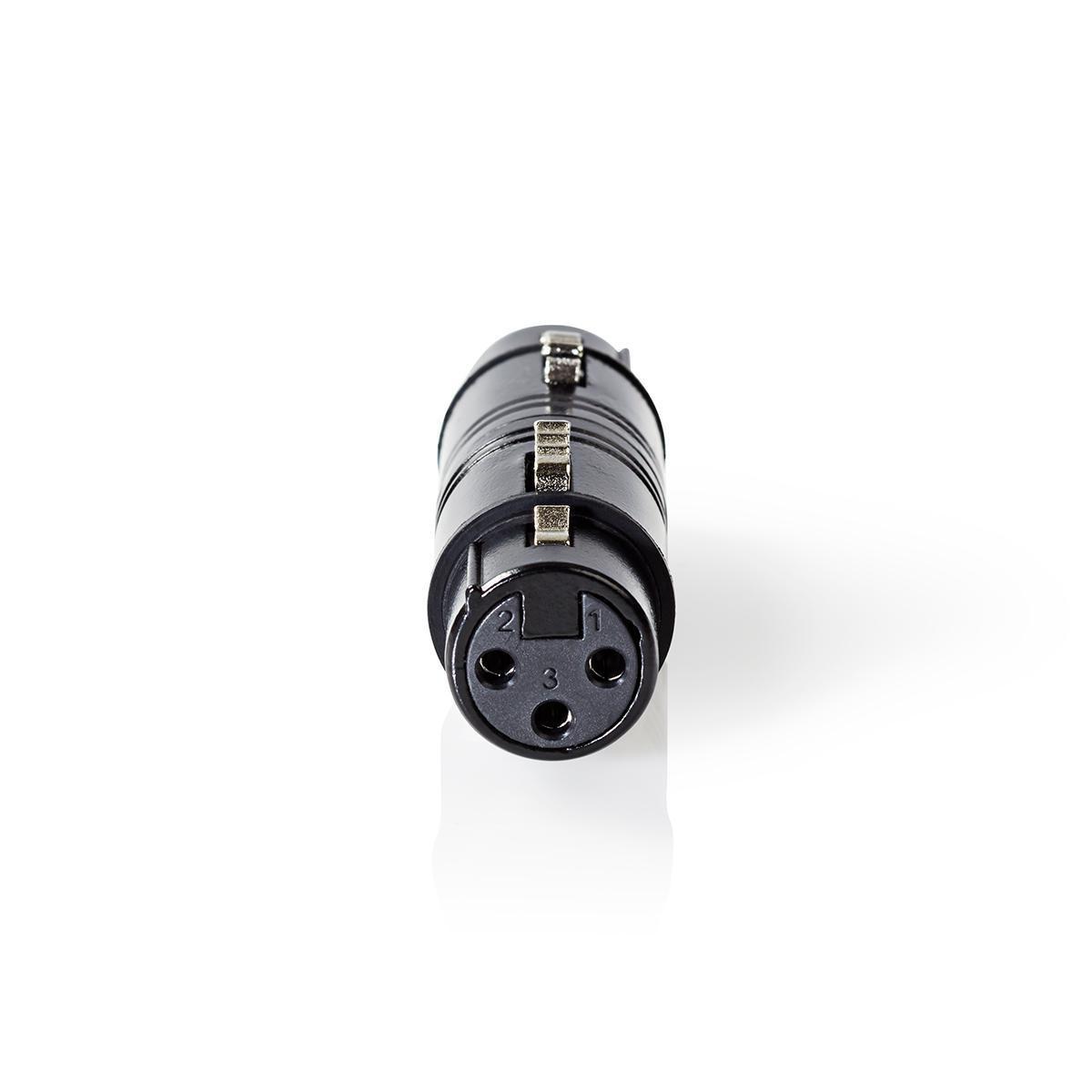 Nedis  XLR Adapter | XLR 3-polige Buchse | XLR 3-polige Buchse | Vernickelt | Gerade | Metall | Schwarz | 1 Stk. | Plastikbeutel 
