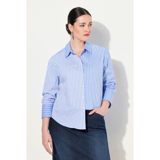 Ulla Popken  Camicia dal taglio oversize con righe, collo da camicia e maniche lunghe 