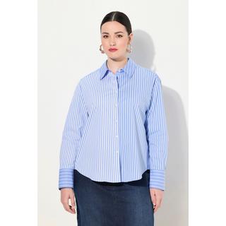 Ulla Popken  Camicia dal taglio oversize con righe, collo da camicia e maniche lunghe 