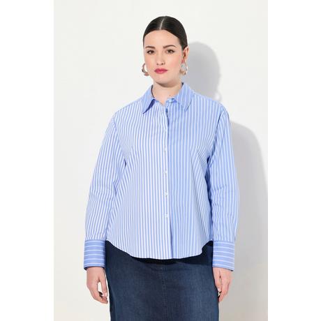 Ulla Popken Chemisier Oversize Manches Longues Jeu de Rayures  