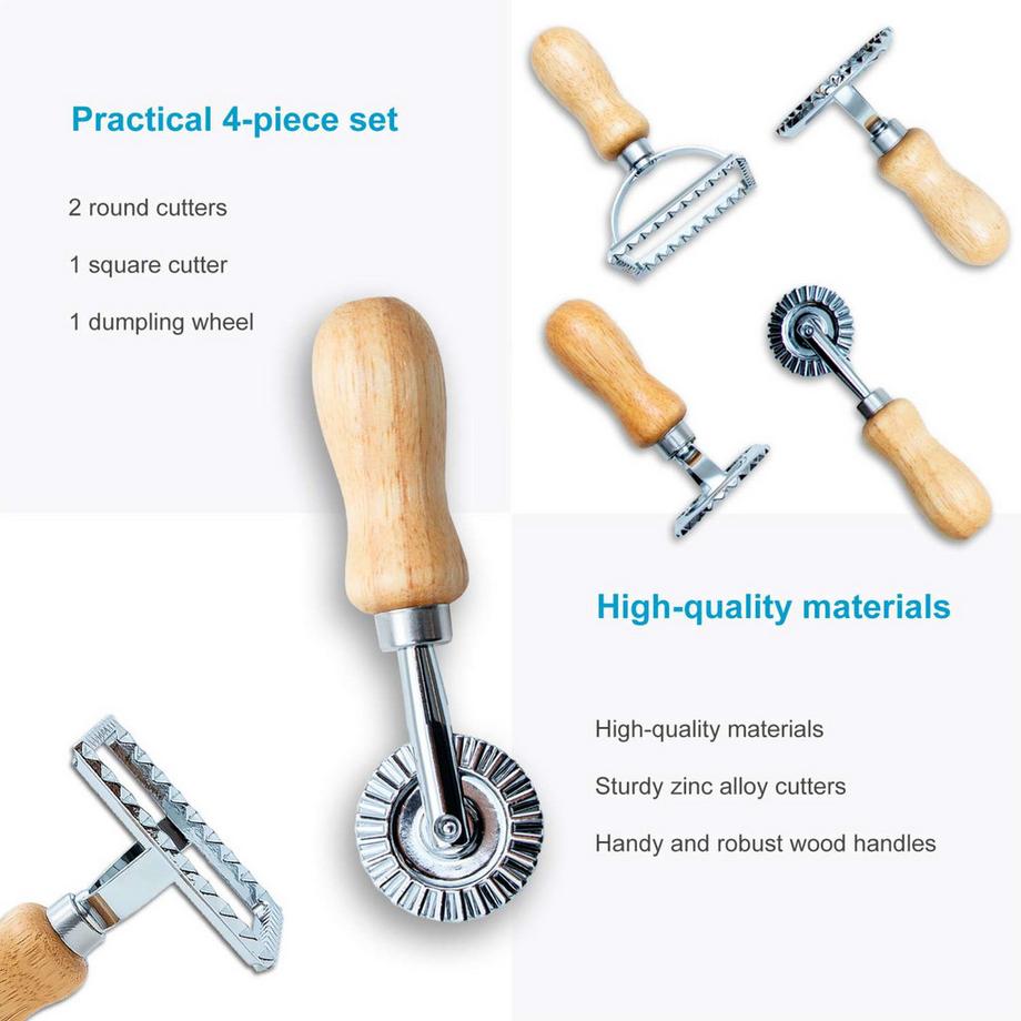 Intirilife Intirilife 4-teiliges Ravioli Ausstecher Set Pasta Stempel  