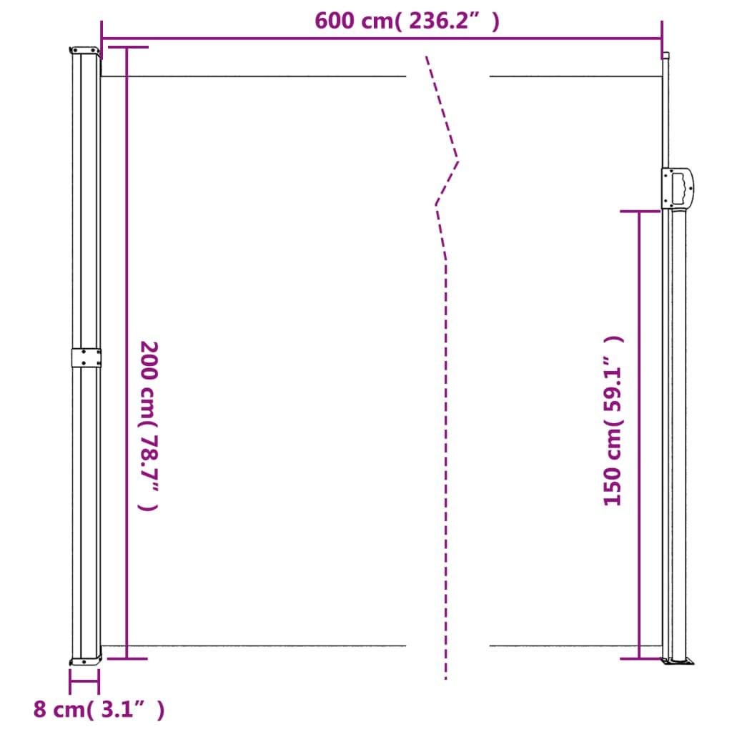 VidaXL tenda da sole laterale retrattile  