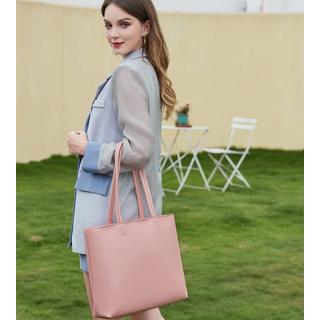Only-bags.store PU Leder Shopper Tasche mit Reissverschluss und Innentasche  